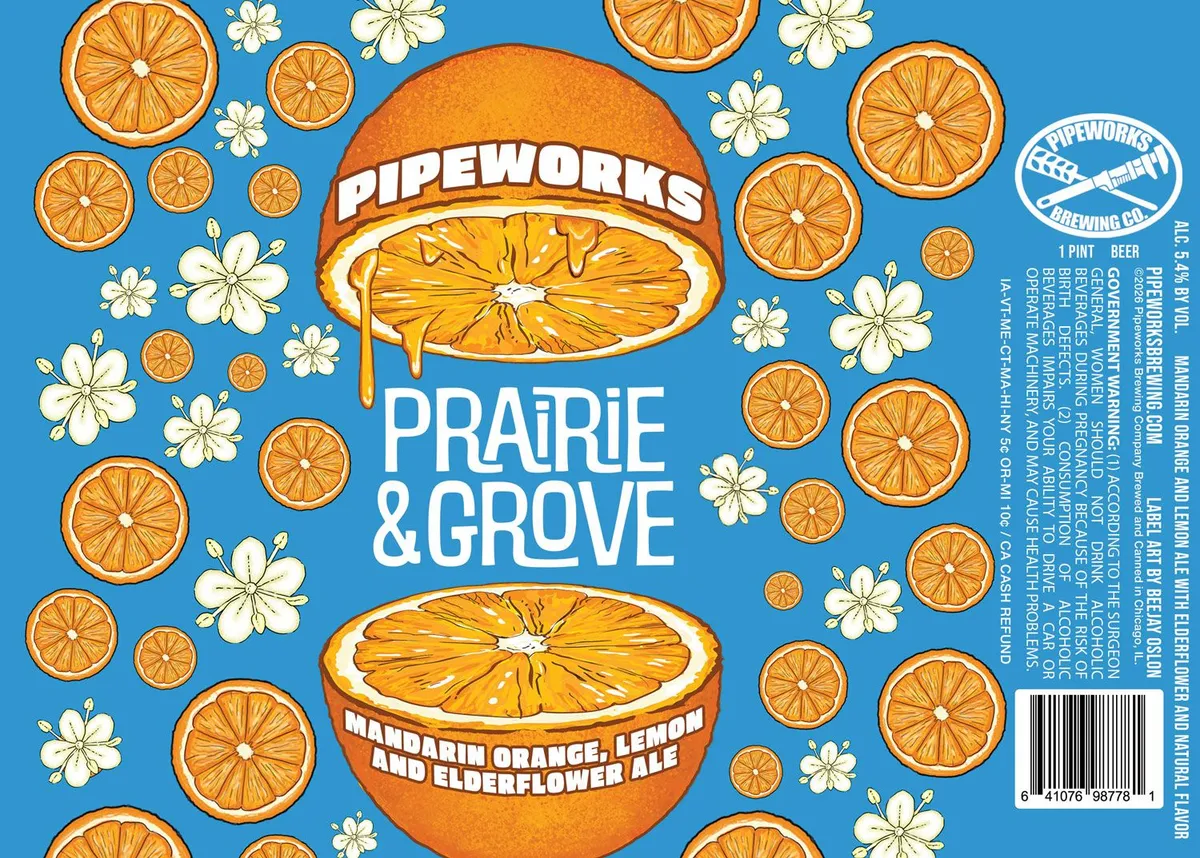 Prairie & Grove label art — PIPEWORKS BREWING CO
