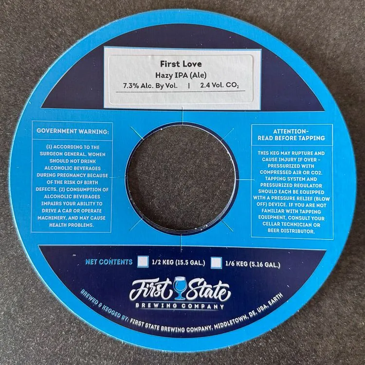 First Love — full label as filed with TTB