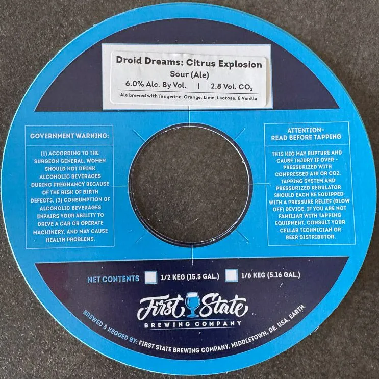 Droid Dreams: Citrus Explosion — full label as filed with TTB
