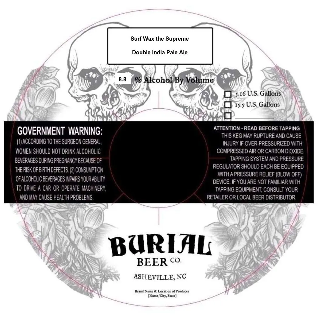Surf Wax the Supreme — full label as filed with TTB