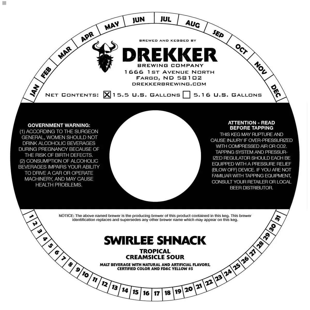 Swirlee Shnack — full label as filed with TTB