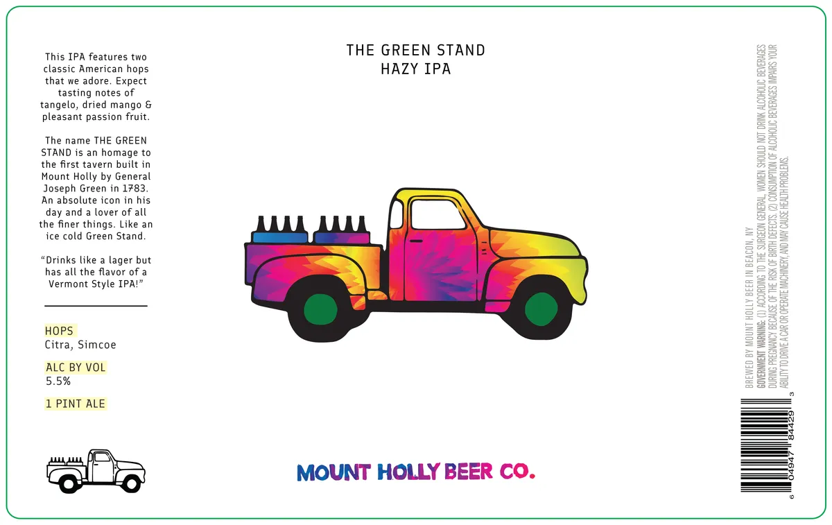 The Green Stand label art — MT HOLLY BEER