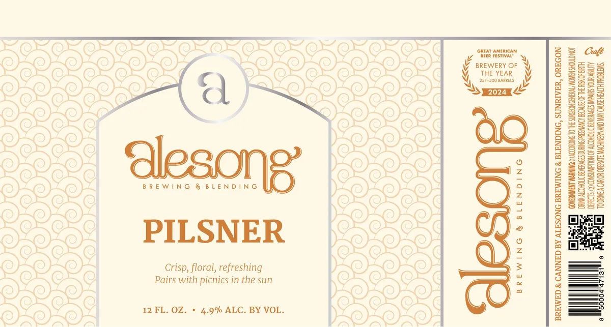 Alesong Pilsner label art — ALESONG BREWING AND BLENDING