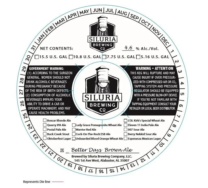 Better Days Brown Ale — full label as filed with TTB
