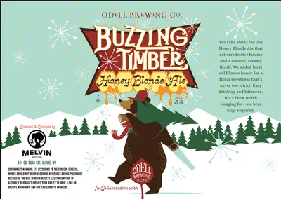 Buzzing Timber Honey Blonde Ale label