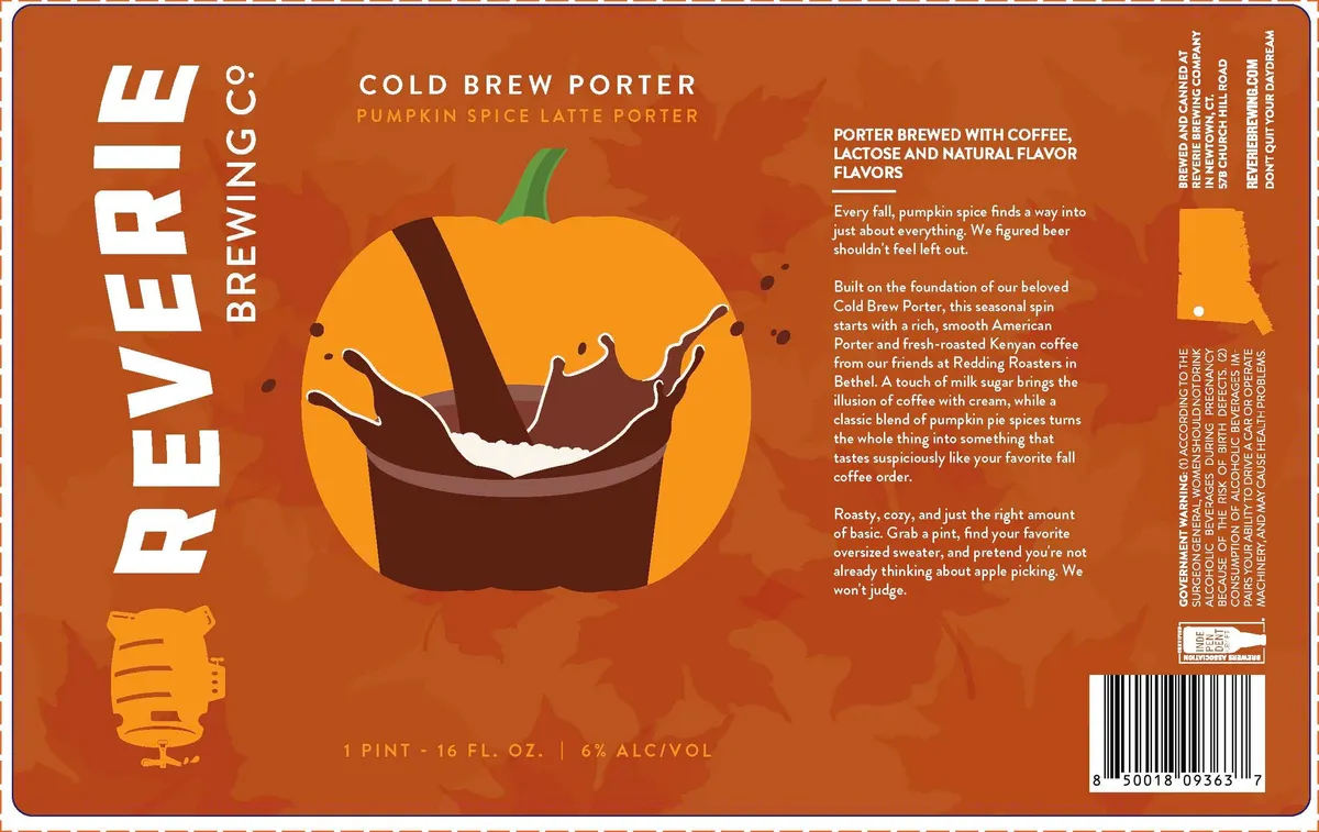 Cold Brew Porter - Pumpkin Spice Latte Porter — full label as filed with TTB