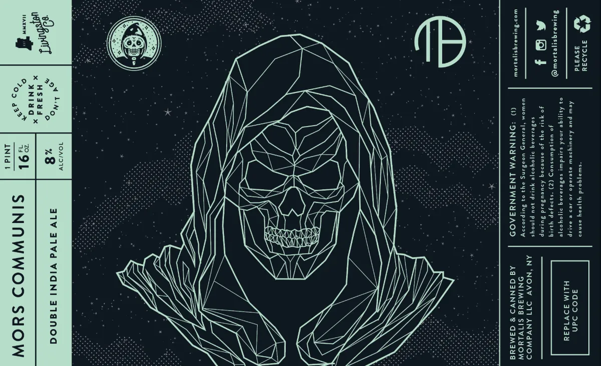 Mors Communis label art — MORTALIS BREWING COMPANY