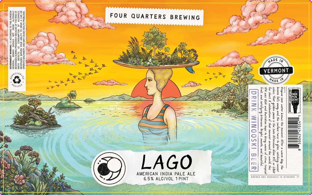Lago label art — FOUR QUARTERS BREWING