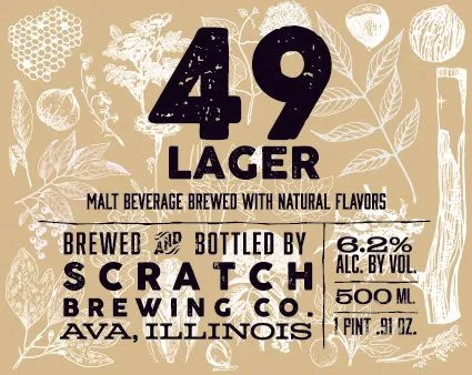 49 Lager label art — SCRATCH BREWING CO.
