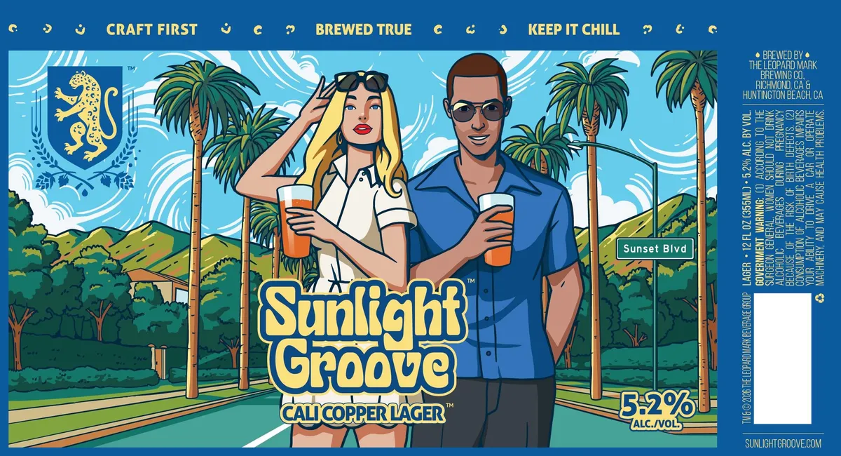 Sunlight Groove Cali Copper Lager label art — SUNLIGHT GROOVE