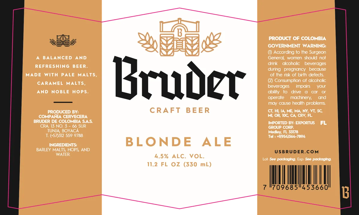 Blonde Ale — full label as filed with TTB