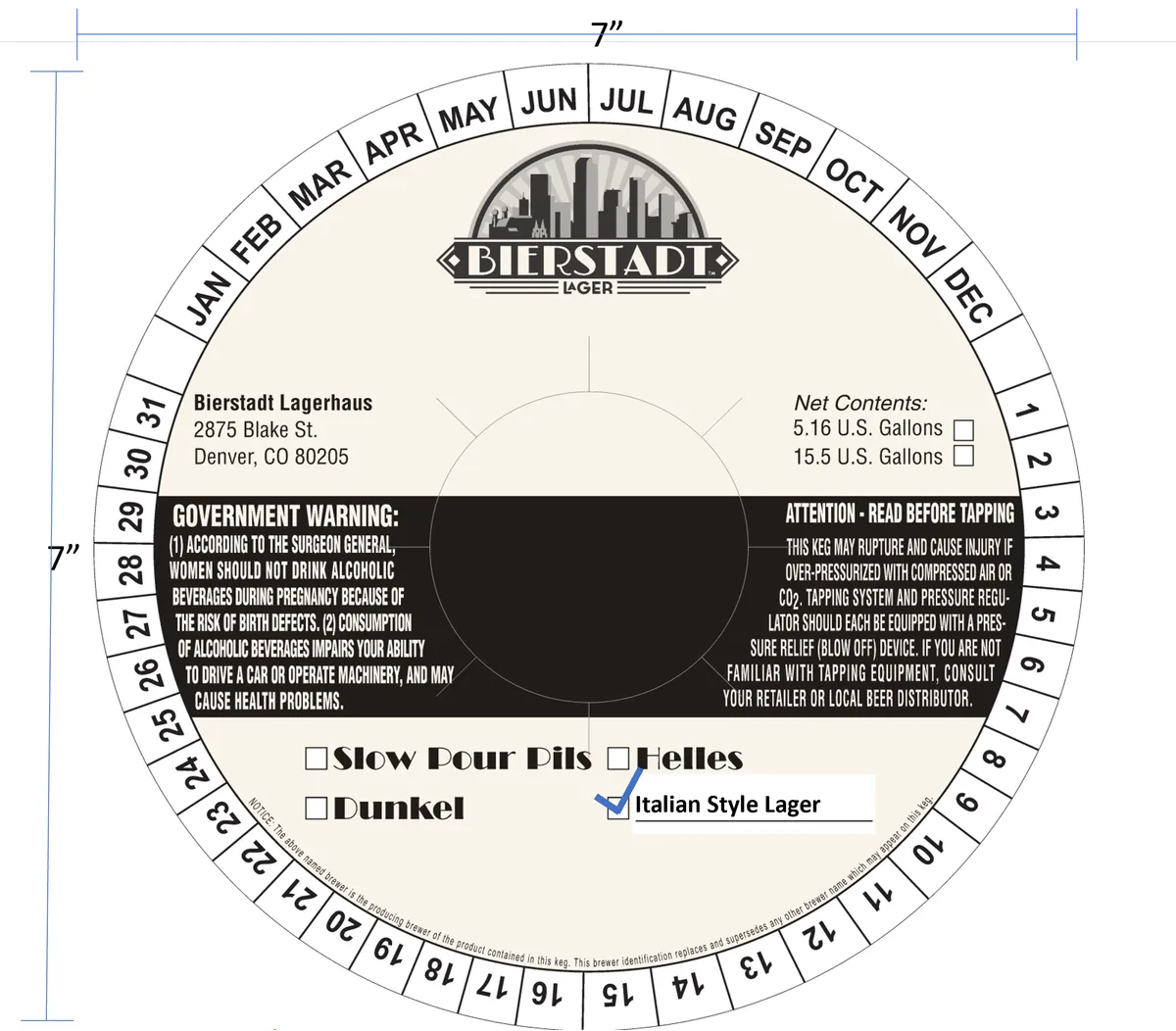 Italian Style Lager label art — ITALIAN STYLE LAGER