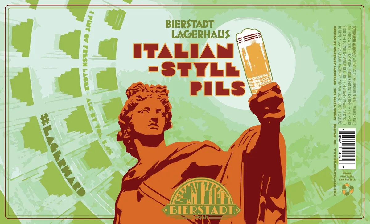 Italian-Style Pils label art — BIERSTADT LAGERHAUS