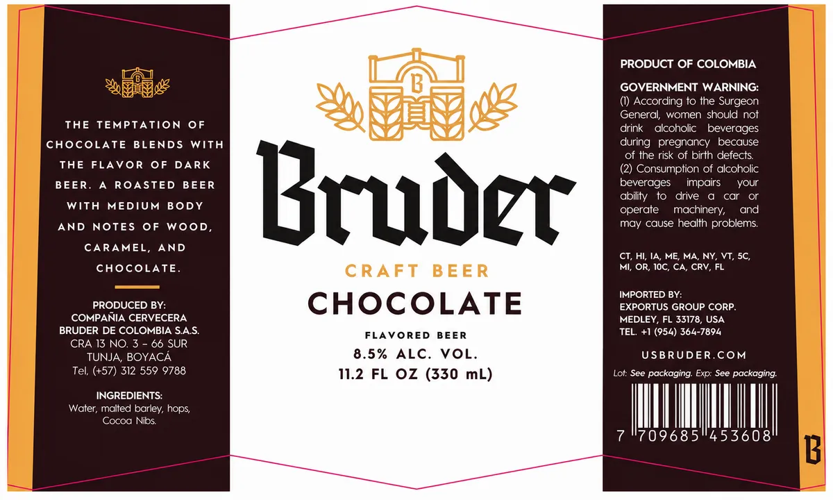 Bruder Chocolate label art — BRUDER
