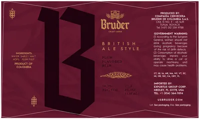 Plum British Ale label