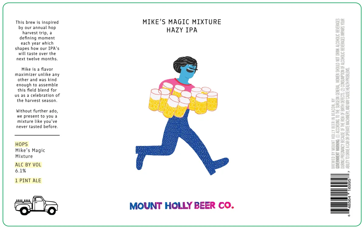 Mike's Magic Mixture label art — MOUNT HOLLY BEER