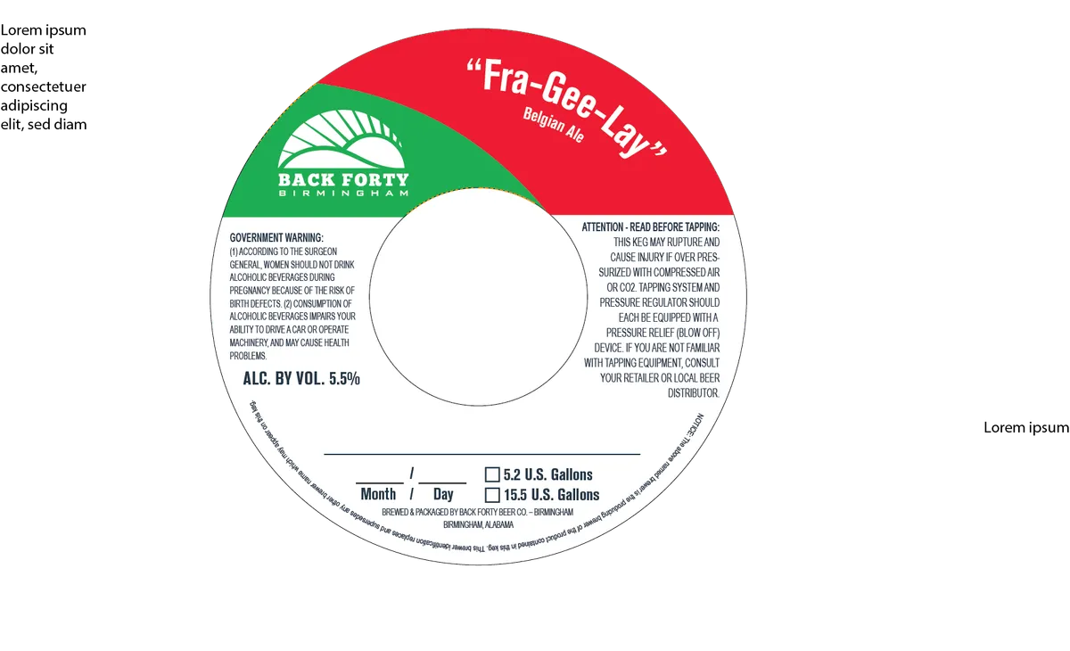 Fra-Gee-Lay — full label as filed with TTB