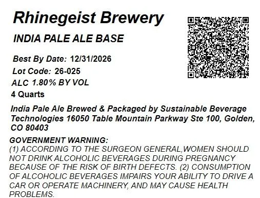India Pale Ale Base label