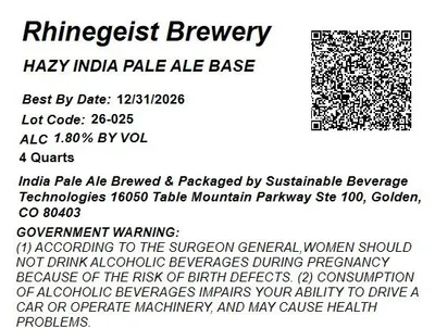 Hazy India Pale Ale Base label
