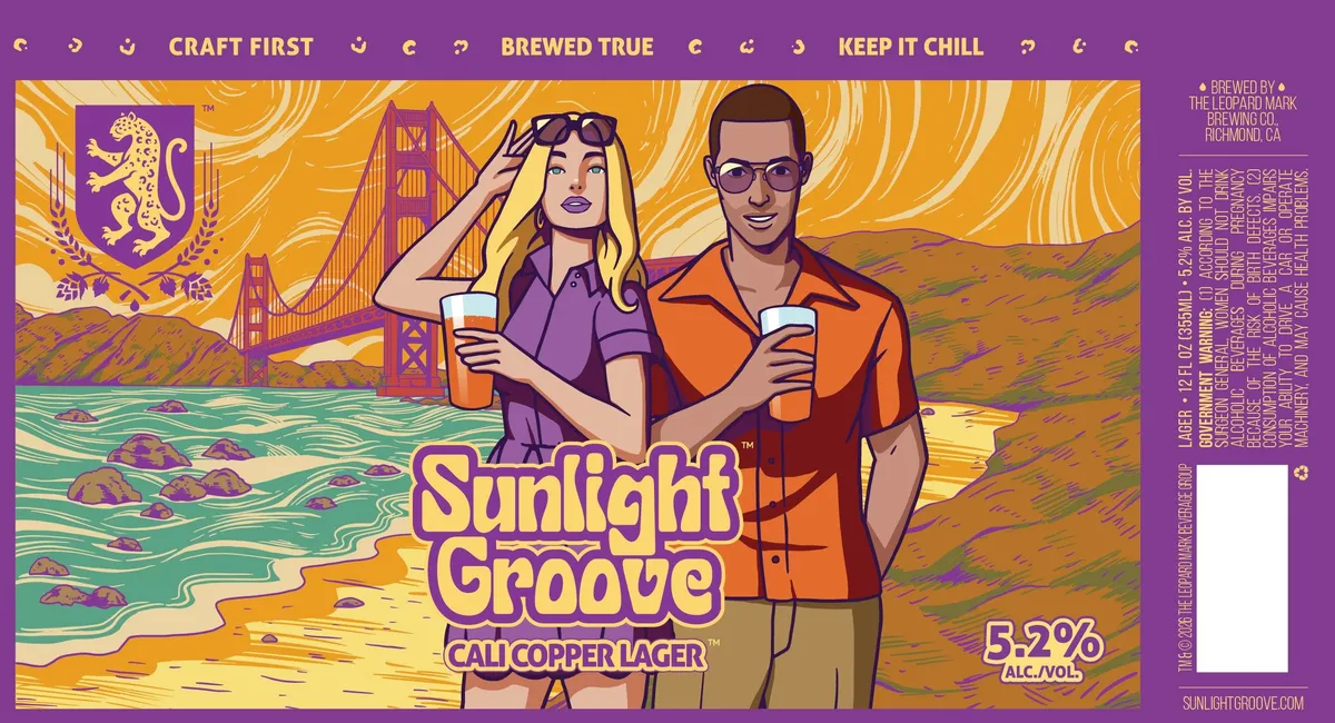 Sunlight Groove Cali Copper Lager label art — SUNLIGHT GROOVE
