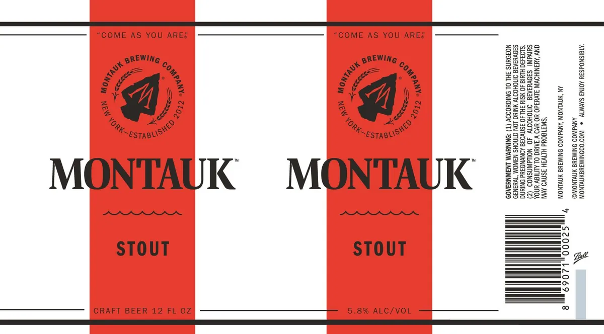Montauk Stout label art — MONTAUK BREWING COMPANY