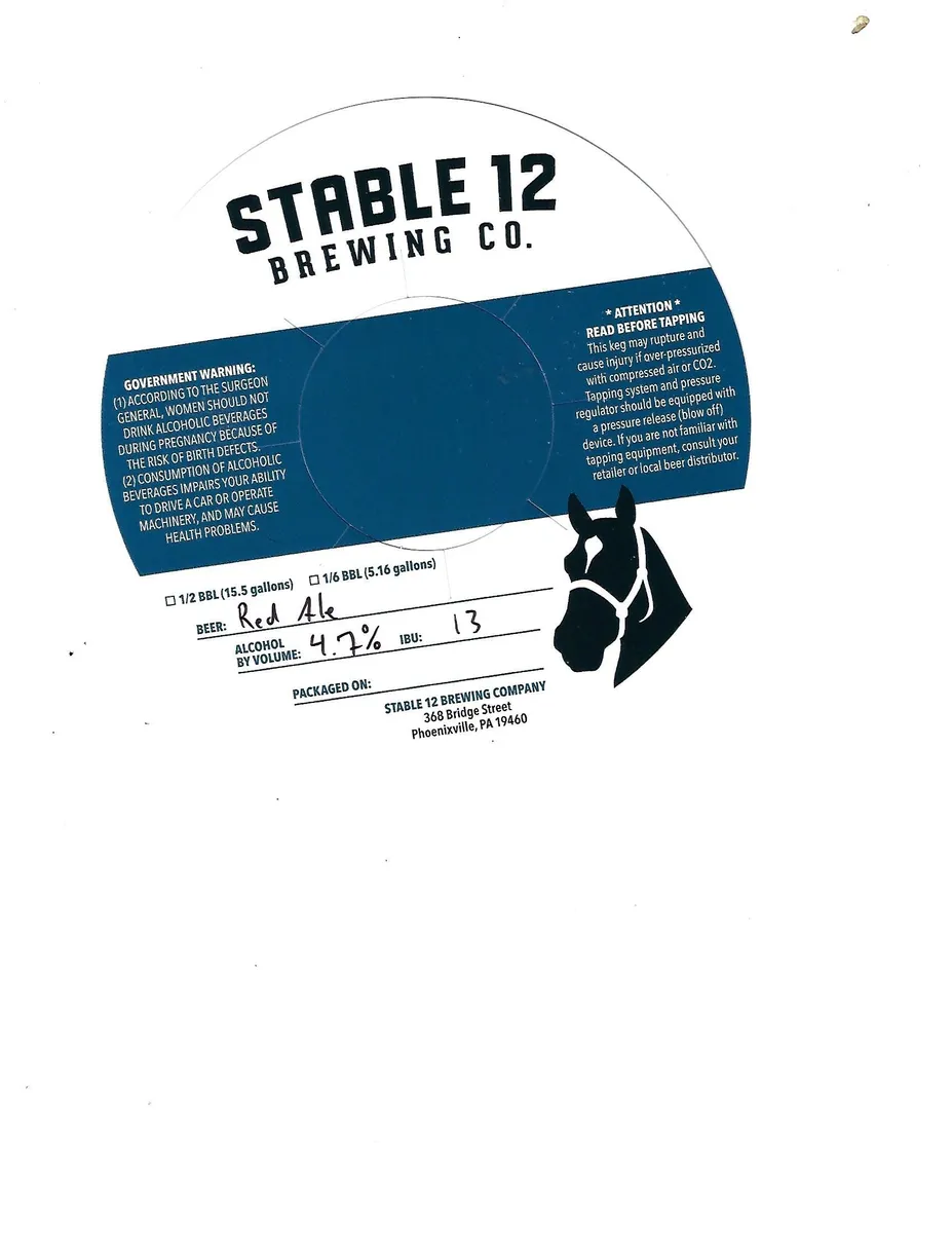 Red Ale — full label as filed with TTB