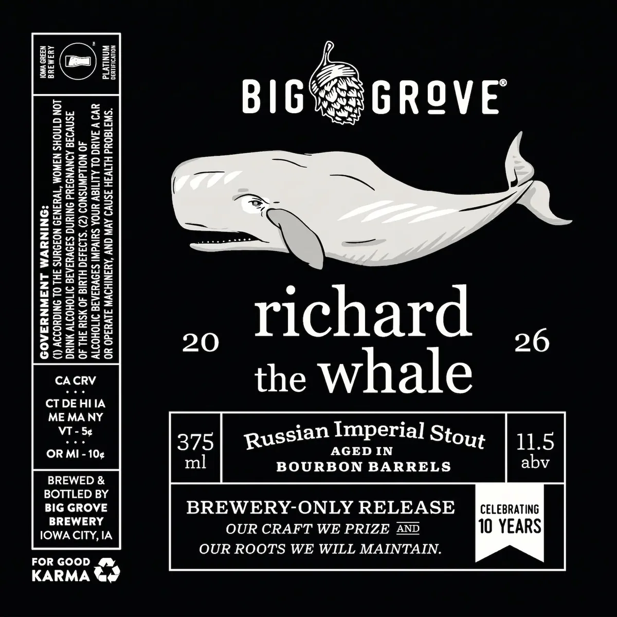 Richard the Whale label art — RICHARD THE WHALE