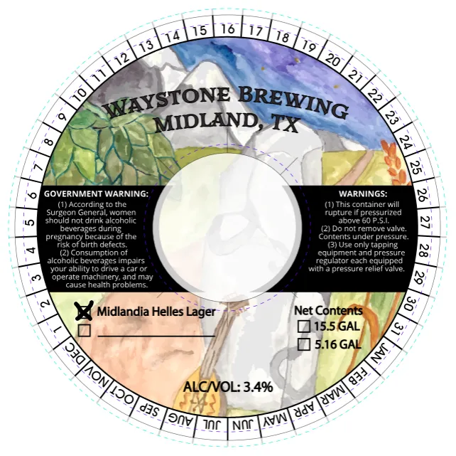 Midlandia Helles Lager label art — MIDLANDIA HELLES LAGER