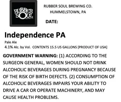 Independence PA label