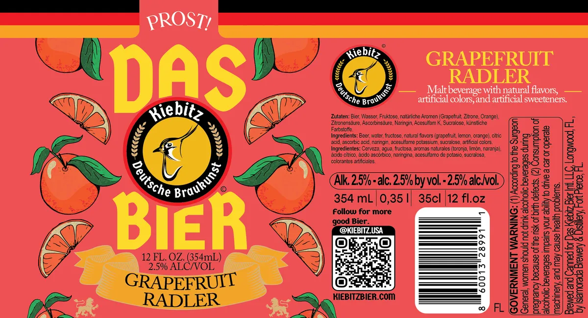 Grapefruit Radler label art — DAS BIER