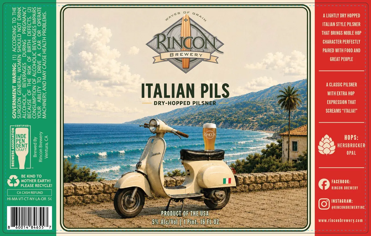 Italian Pils label art — ITALIAN PILS