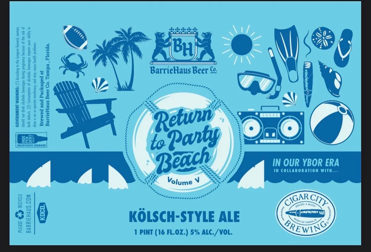 Return to Party Beach Volume V — full label as filed with TTB