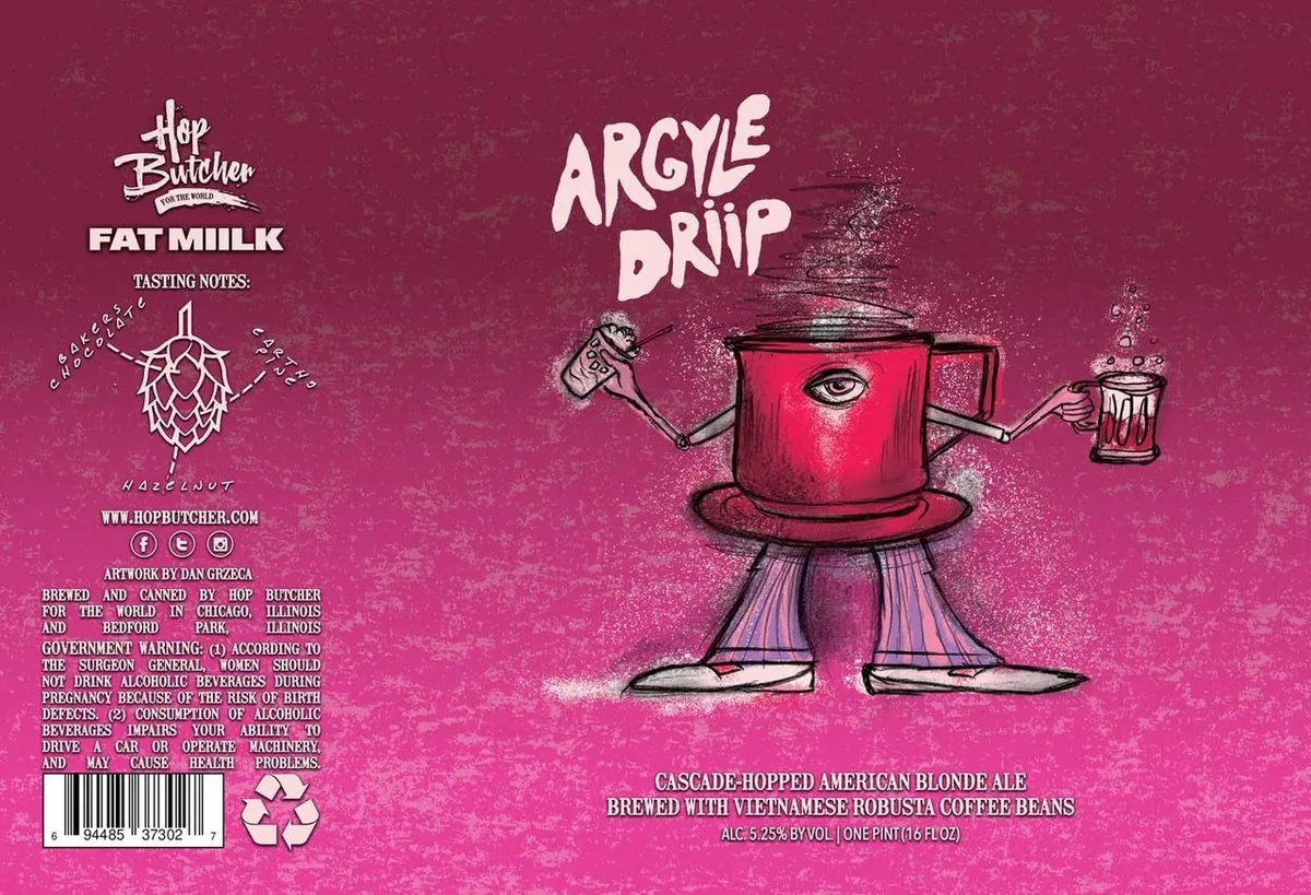 Argyle Driip label art — HOP BUTCHER FOR THE WORLD