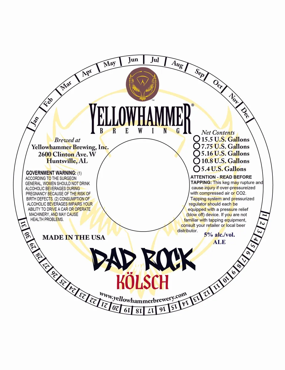Dad Rock label art — YELLOWHAMMER BREWING, INC.