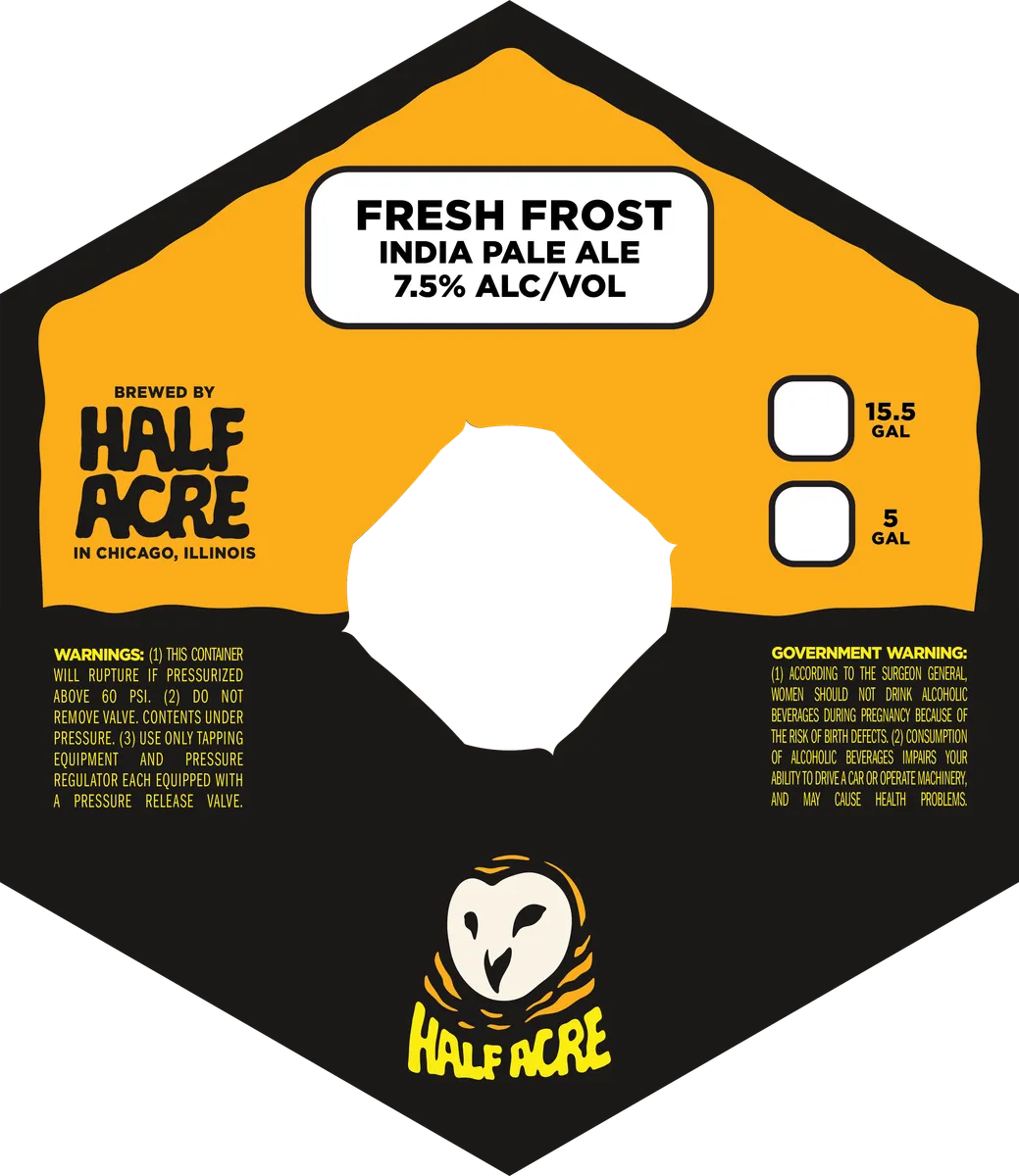 Fresh Frost label art — HALF ACRE