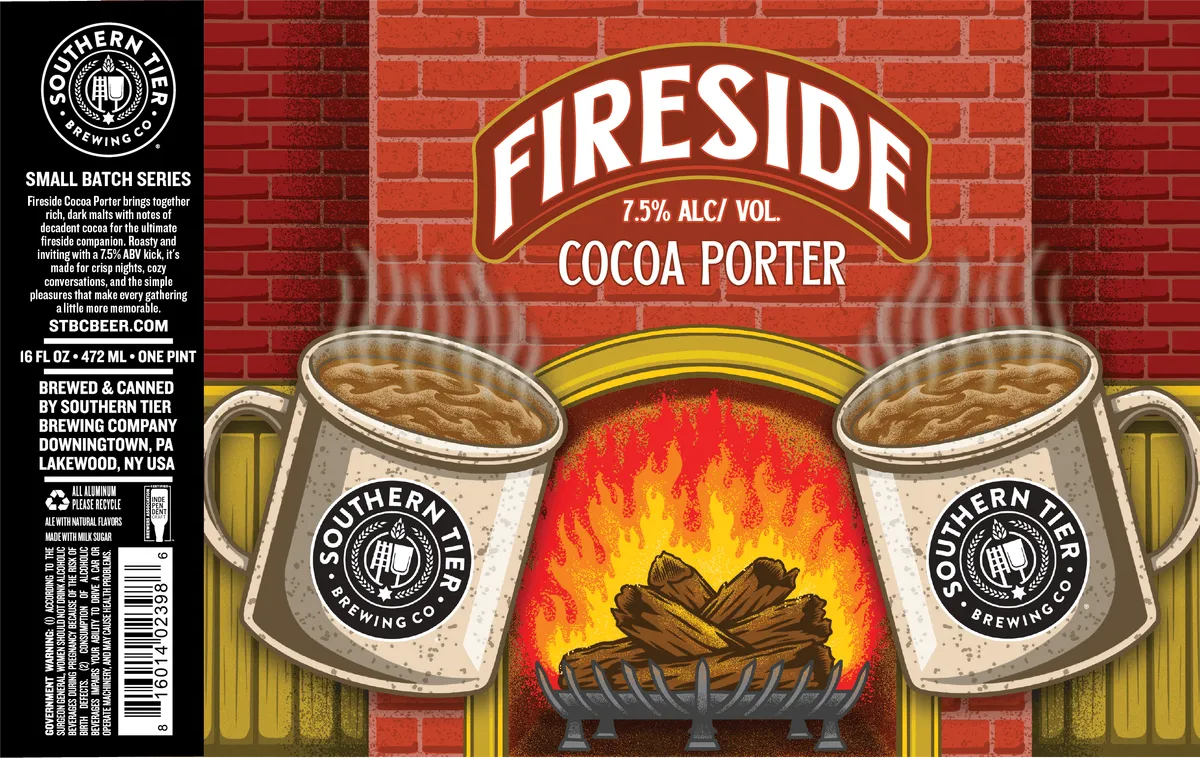 Fireside Cocoa Porter label art — SOUTHERN TIER BREWING COMPANY