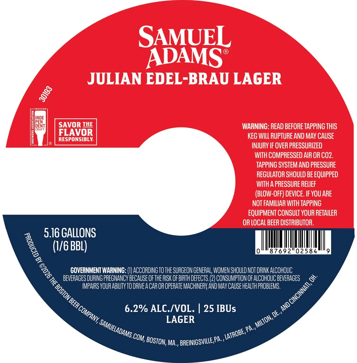 Julian Edel-Brau Lager — full label as filed with TTB