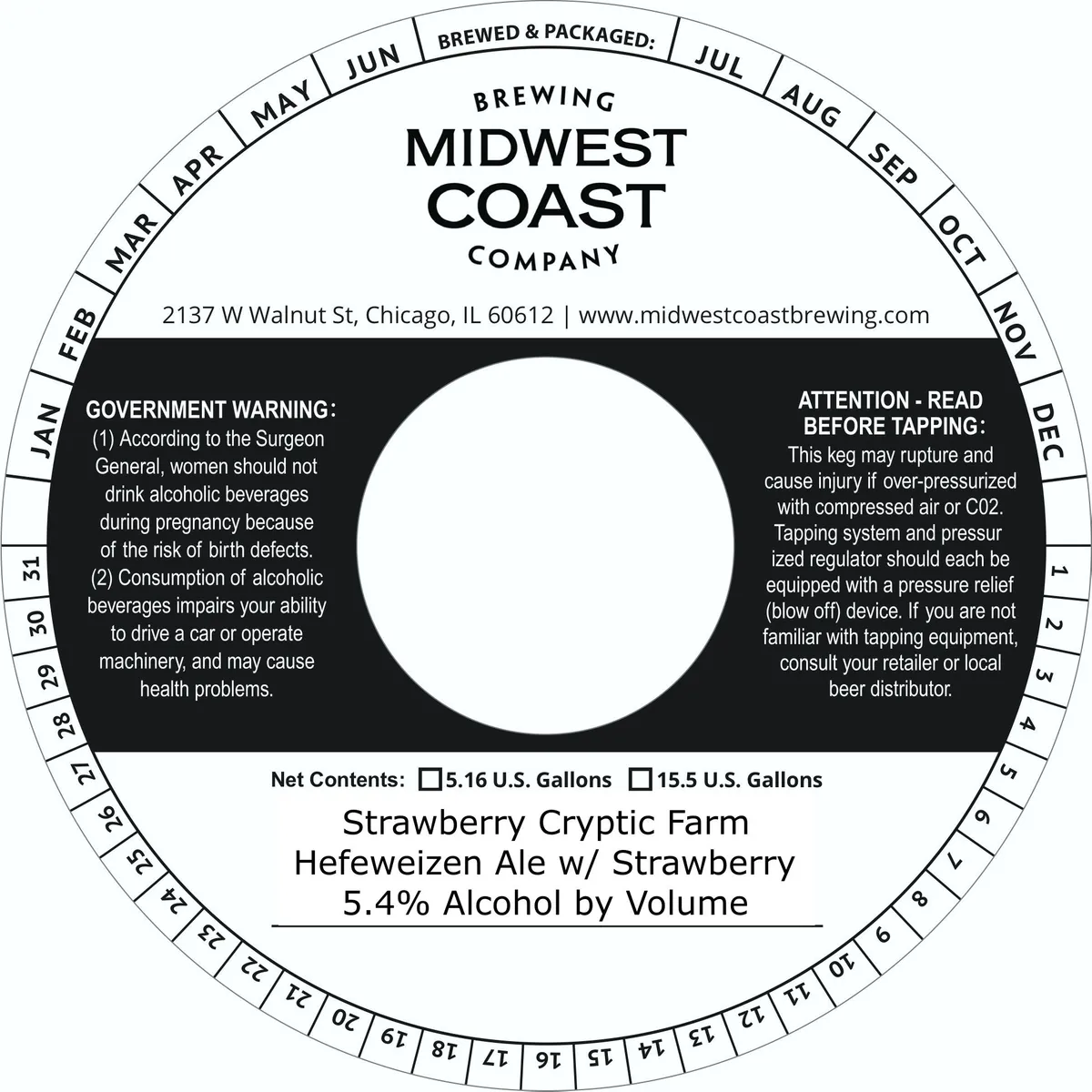 Strawberry Cryptic Farm label art — MIDWEST COAST BREWING COMPANY