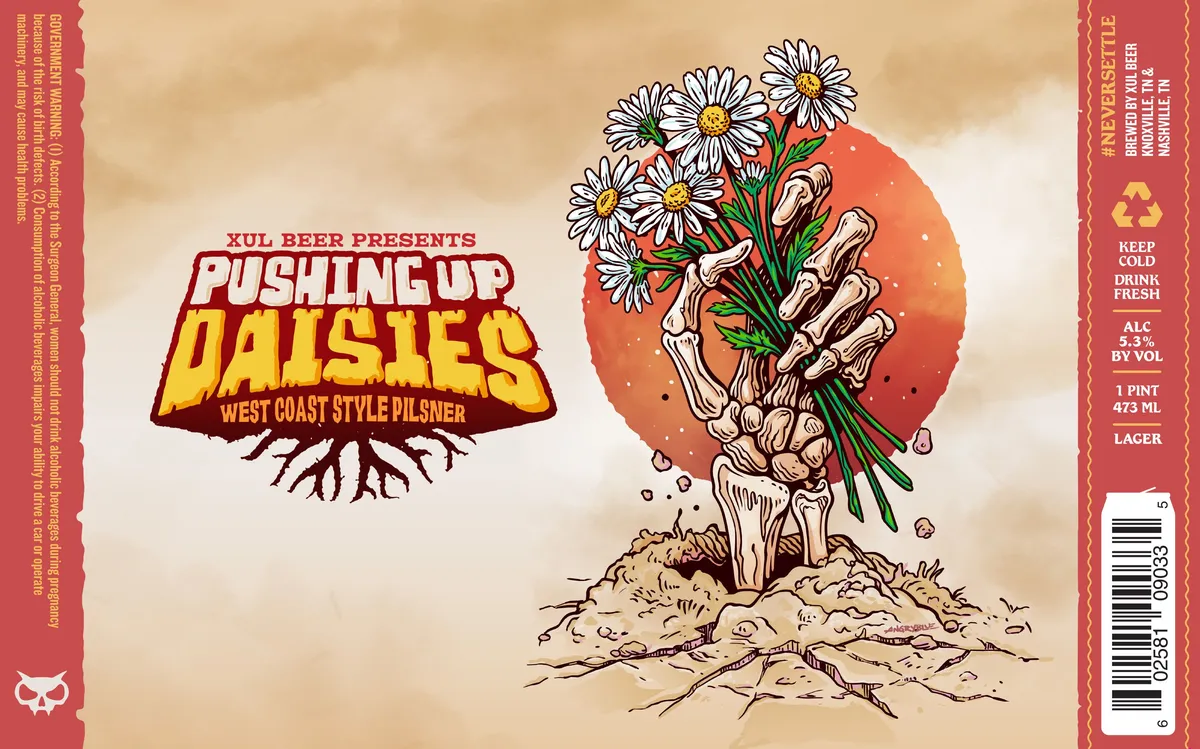Pushing Up Daisies label art — PUSHING UP DAISIES
