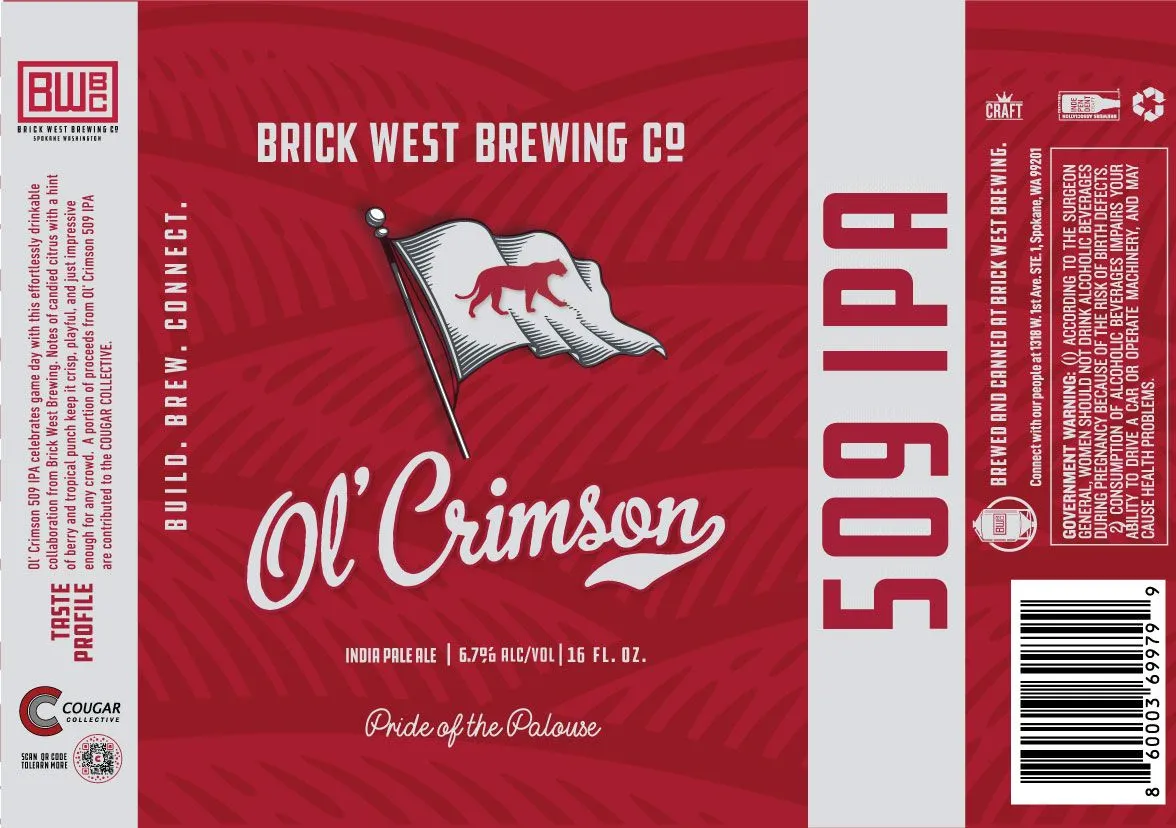 Ol' Crimson 509 IPA — full label as filed with TTB