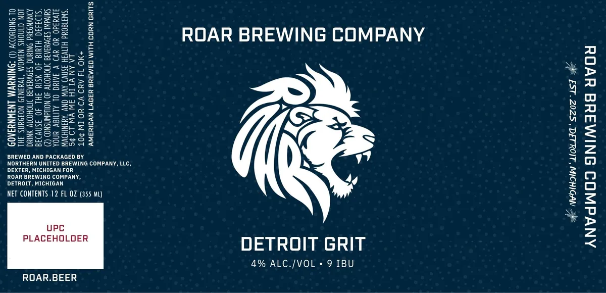 Detroit Grit label art — ROAR BREWING COMPANY