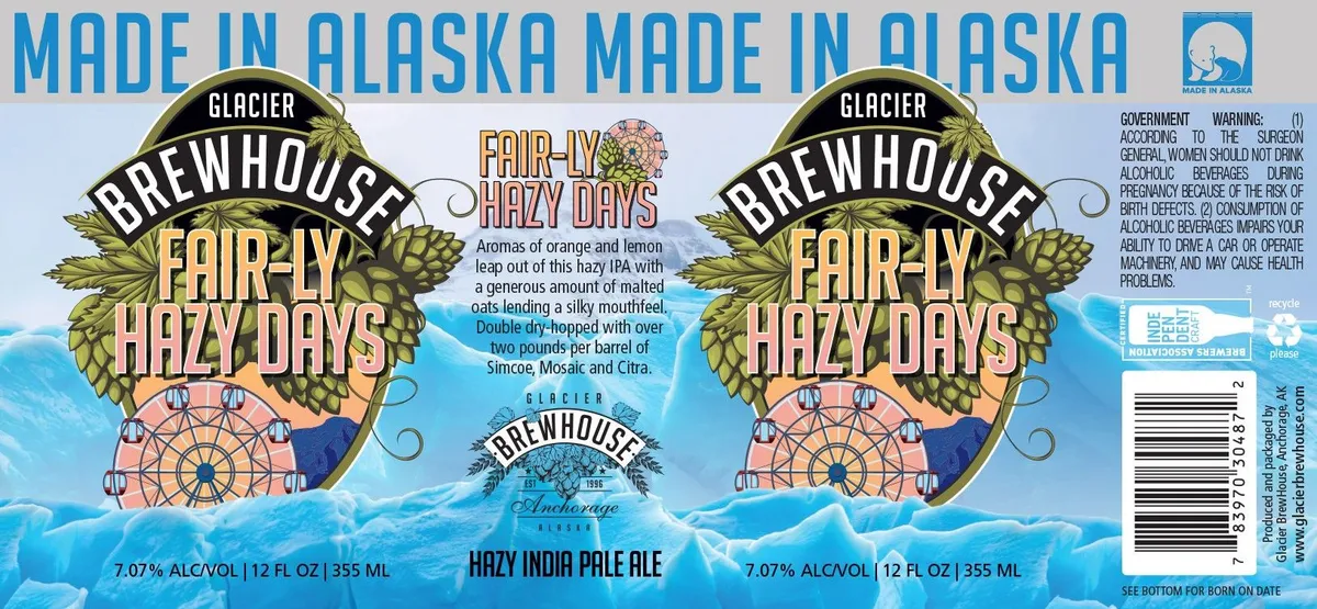 Fair-Ly Hazy Days label art — GLACIER BREWHOUSE