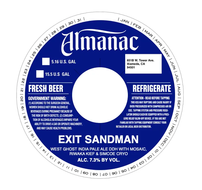 Exit Sandman label art — ALMANAC