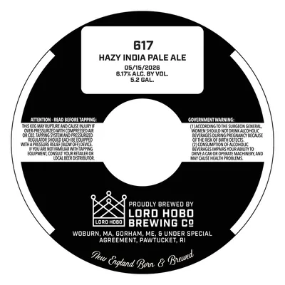 617 Hazy IPA label