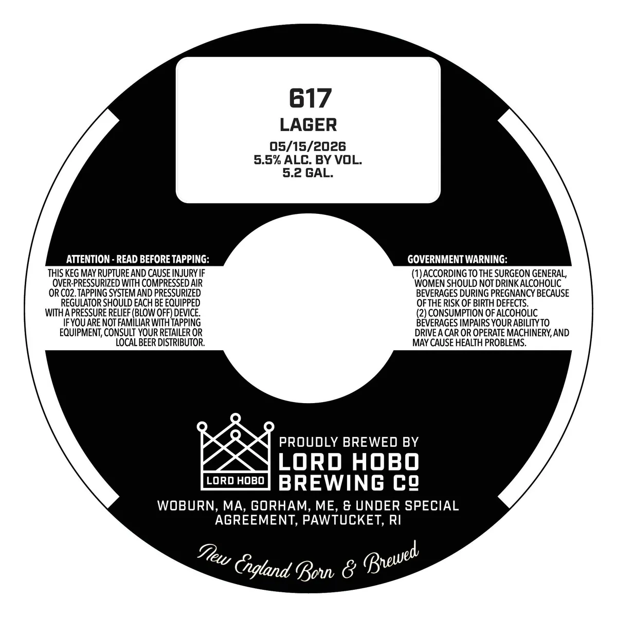 617 Lager — full label as filed with TTB