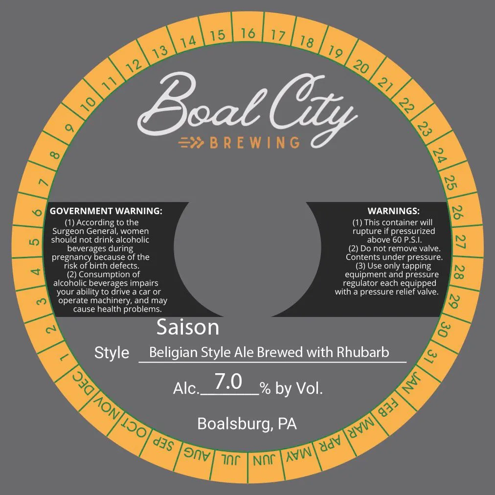 Saison — full label as filed with TTB