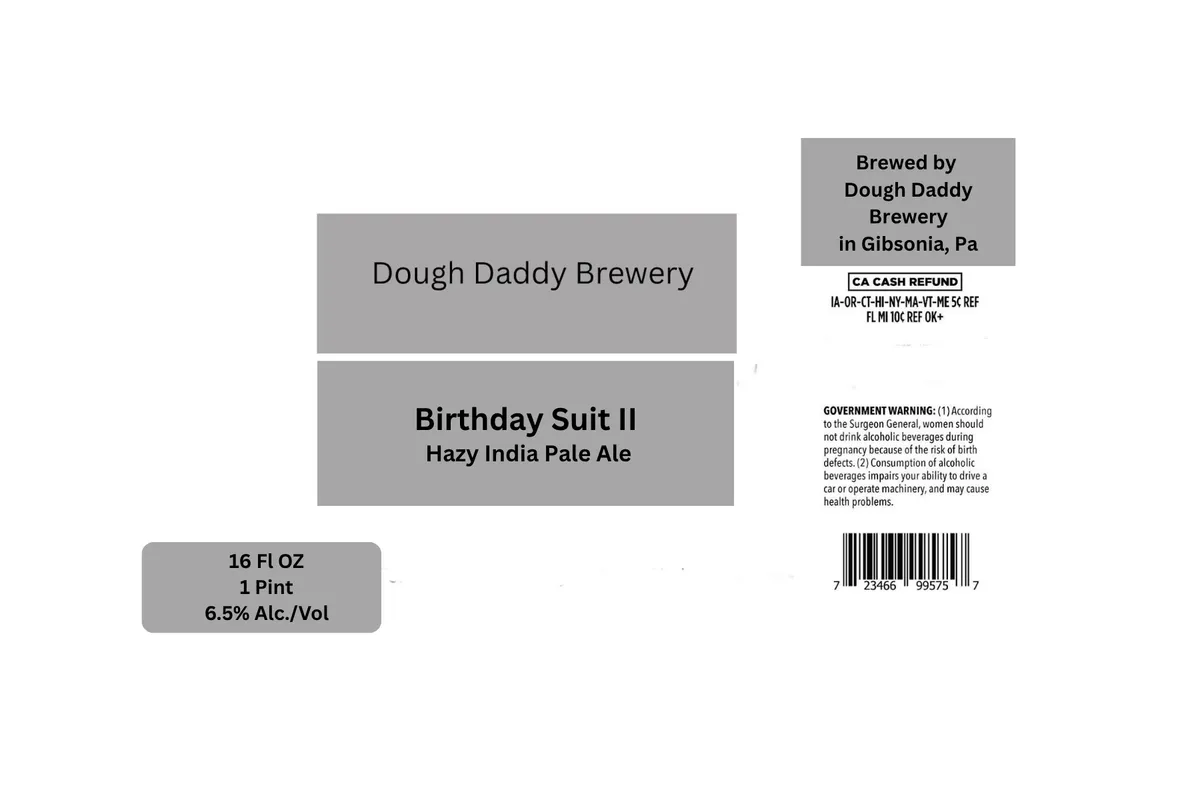 Birthday Suit II — full label as filed with TTB