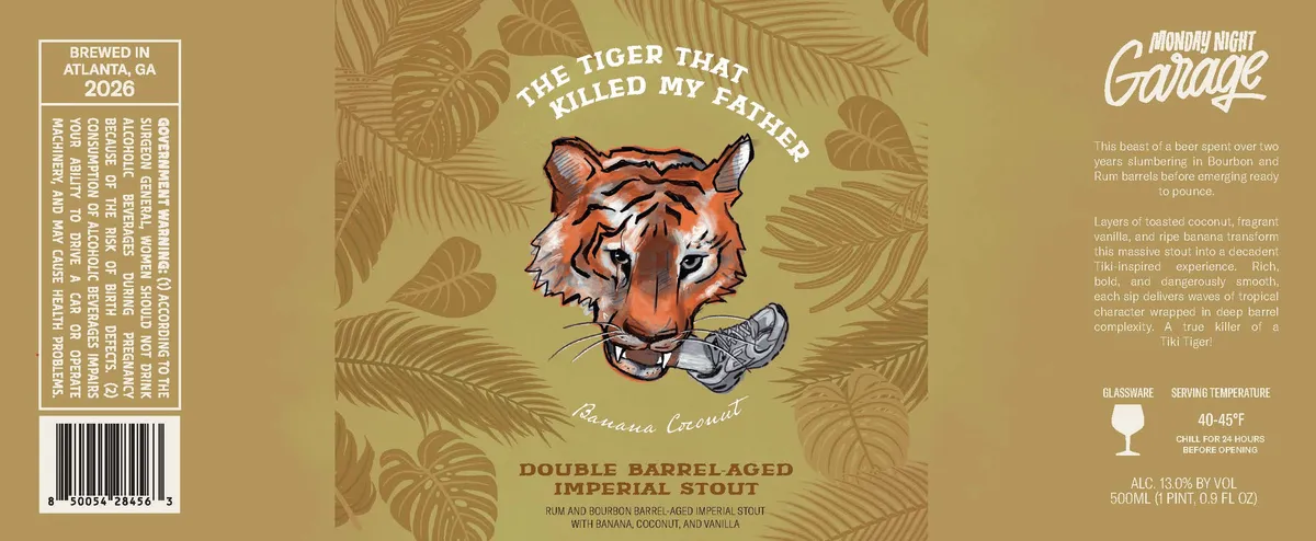 The Tiger That Killed My Father label art — MONDAY NIGHT BREWING