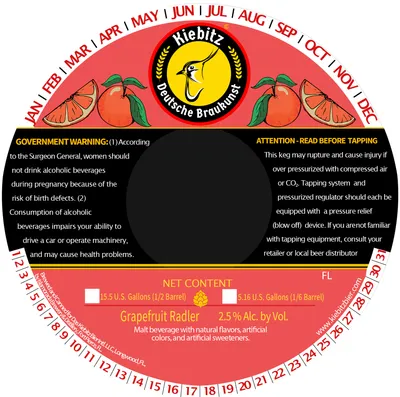 Grapefruit Radler label