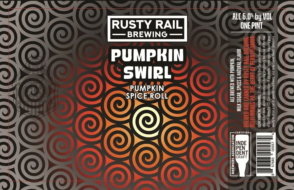 Pumpkin Swirl label art — RUSTY RAIL BREWING
